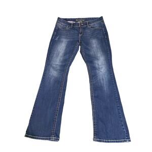 Maurices Womens 11/12 Jeans Boot Cut Embroidered Pockets